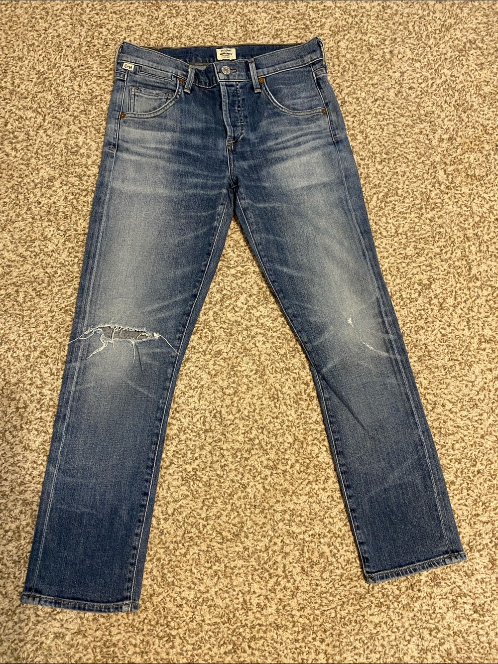 Women’s Washed Blue Slim Boyfriend Fit Jeans